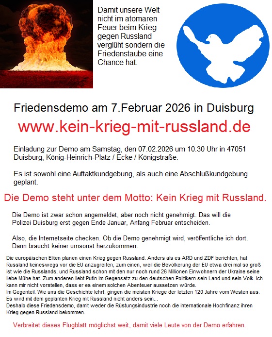 Flugblatt für die Demo